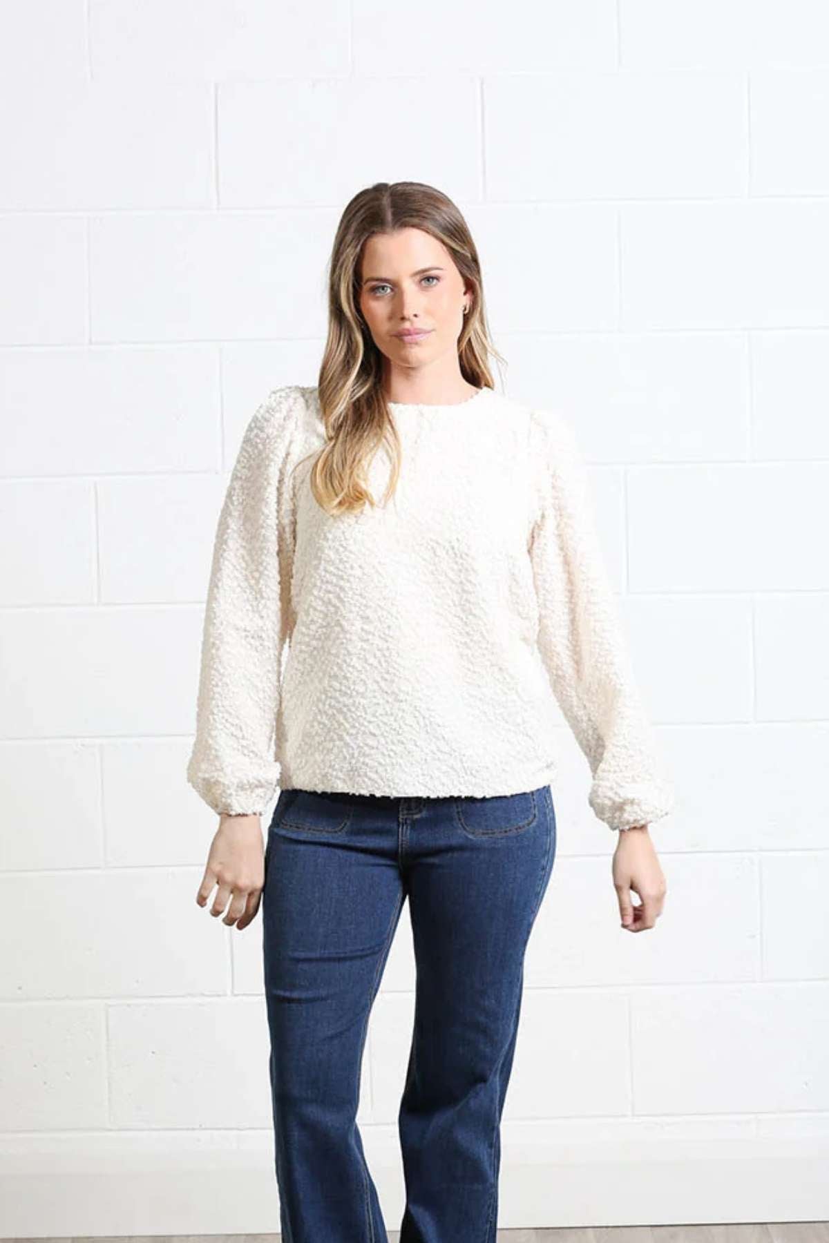 Ladies Hannah Cream Top-Closer Up View