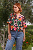RANT & RAVE LADIES Effy V-Neck Pink Top Pink model front view