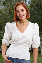 RANT & RAVE LADIES Alma White Top White front view