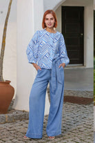 RANT & RAVE LADIES Alexis Blue Blouse Blue model front view