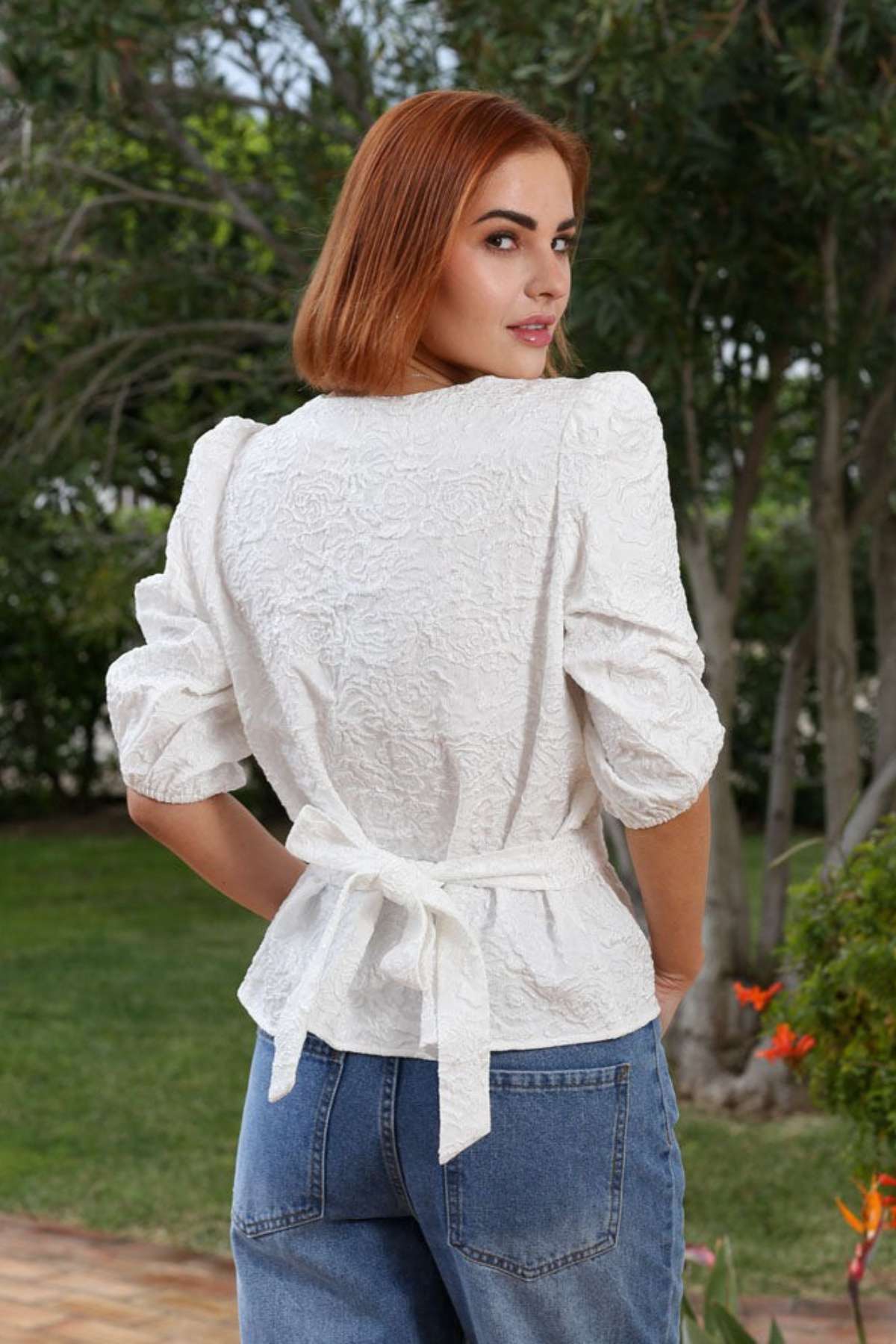 RANT & RAVE LADIES Alma White Top White model front view