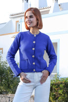 RANT & RAVE LADIES Chantelle Blue Cardigan Blue front view