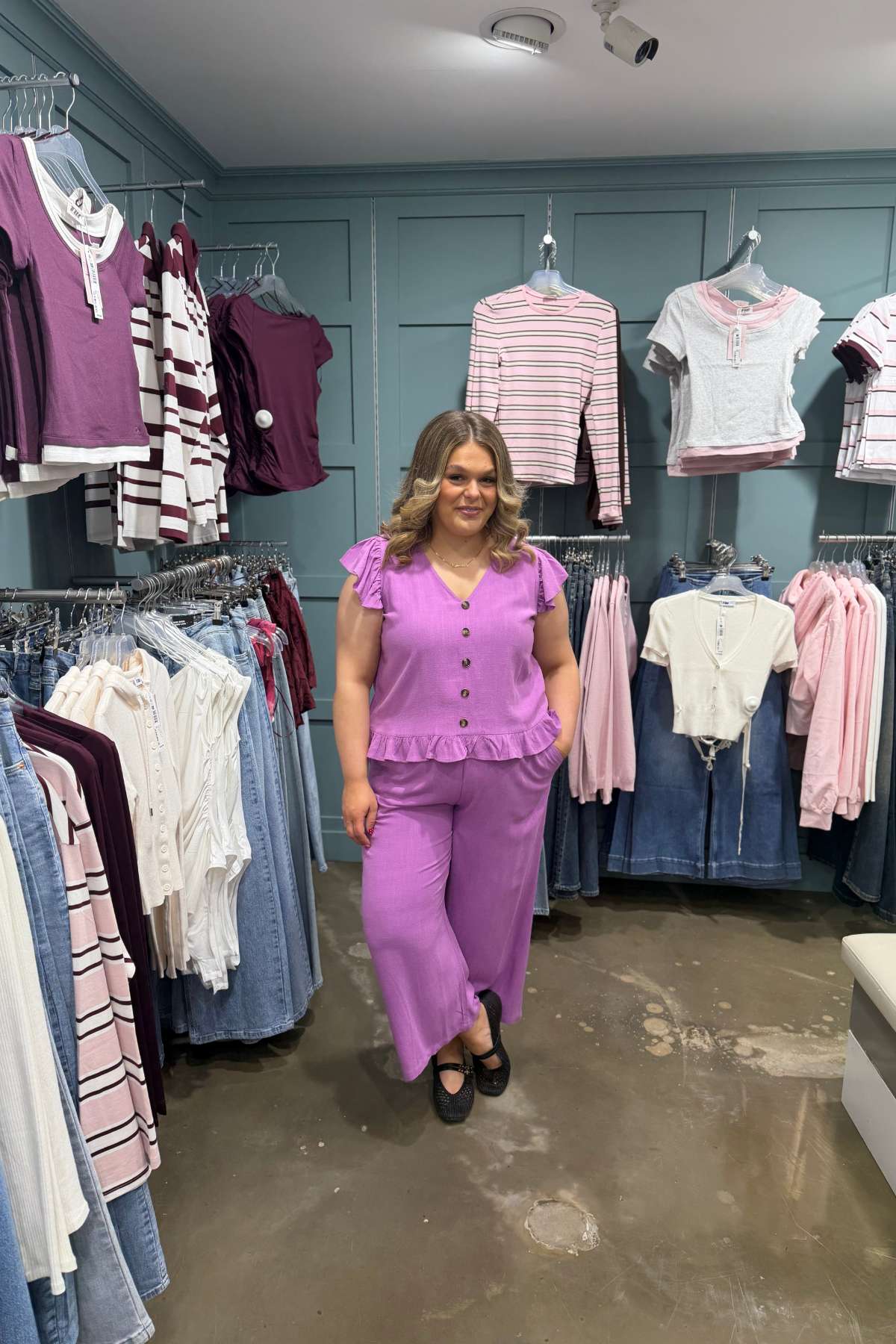 RANT & RAVE LADIES Lois Purple Co-Ord PURPLE front view