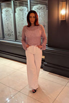 ONLY Madison White High Waist Wide Leg Denim Jeans WHITE front view