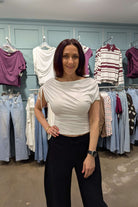 Tally Weijl White Asymmetric Top WHITE front view