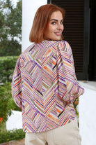 Ladies Alexis Purple Blouse-Model Back View