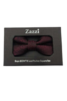 Zazzi Boyswear Wine Zazzi Boys Bow & Pocket Square Set WINE detail view