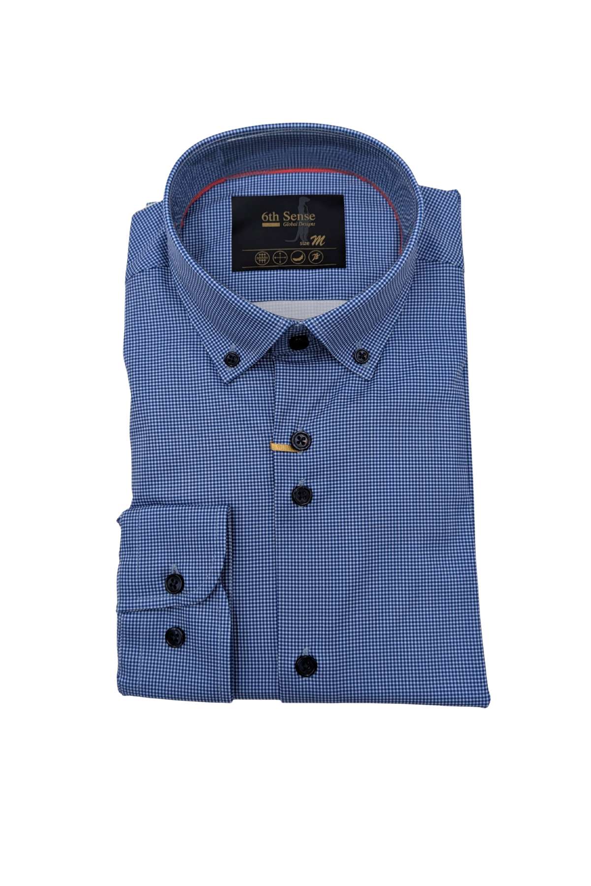 6th Sense Blue/White Check Shirt-Front View