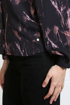 Ladies Naomi Black Blouse-Hem View