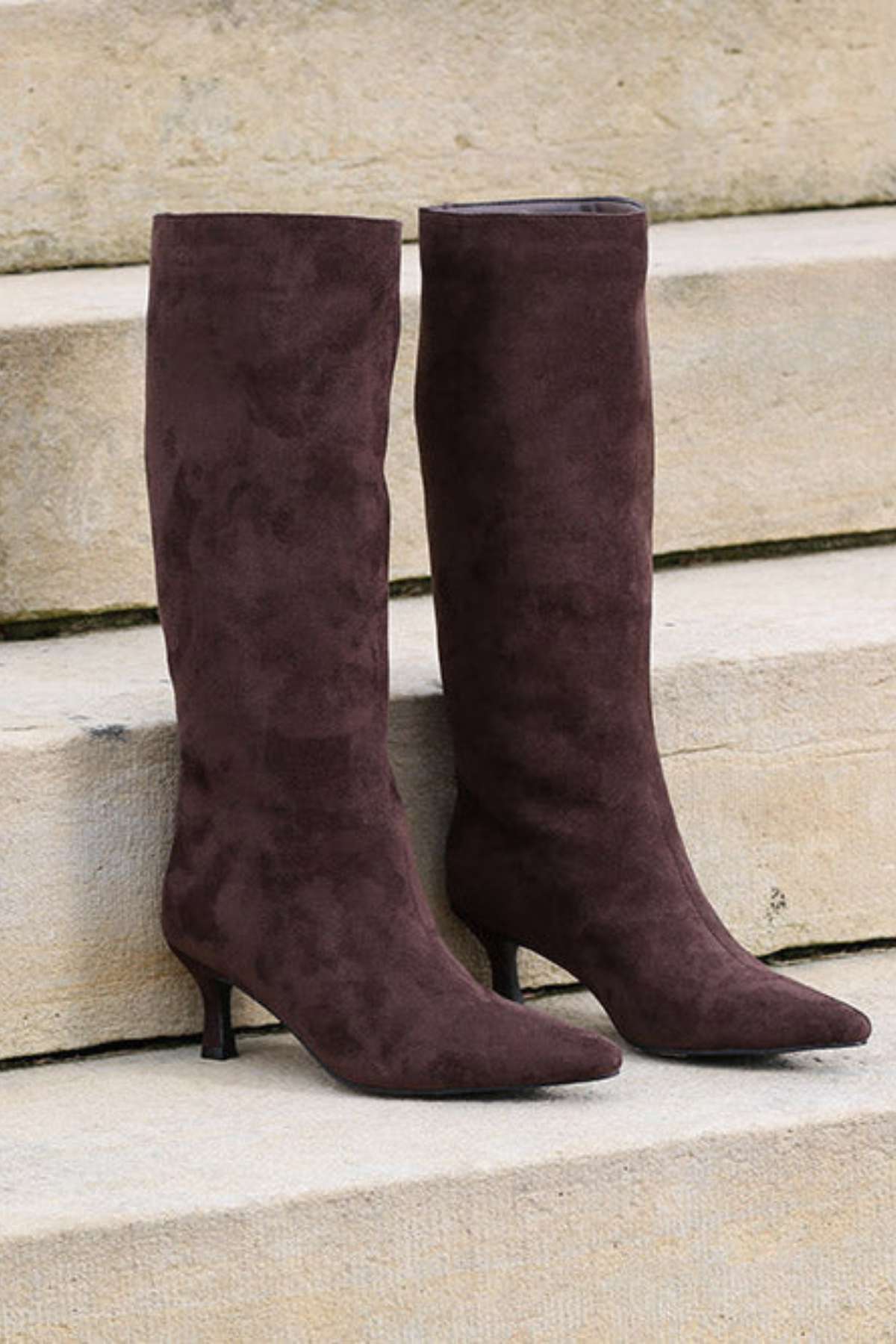 Ladies Daisy Chocolate Brown Long Boot-Side View