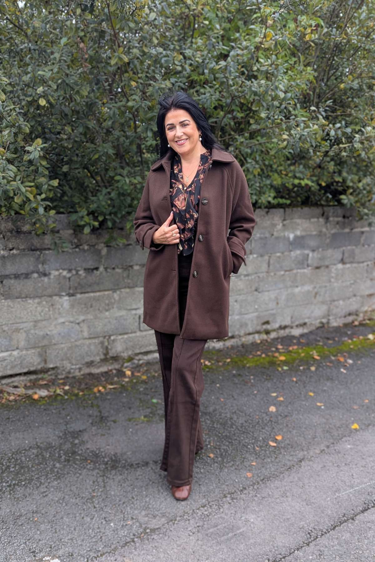 Tina in the Georgia Chocolate Brown Coat