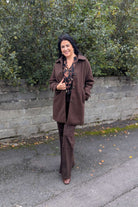 Tina in the Georgia Chocolate Brown Coat