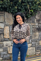 Tina in the Maria Gold Top-Front View