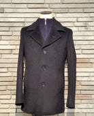6TH SENSE Single Breasted Navy Wool Coat Navy front view