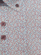 6TH SENSE Button Down Red/Blue Flower Print Shirt Red/Blue model front view