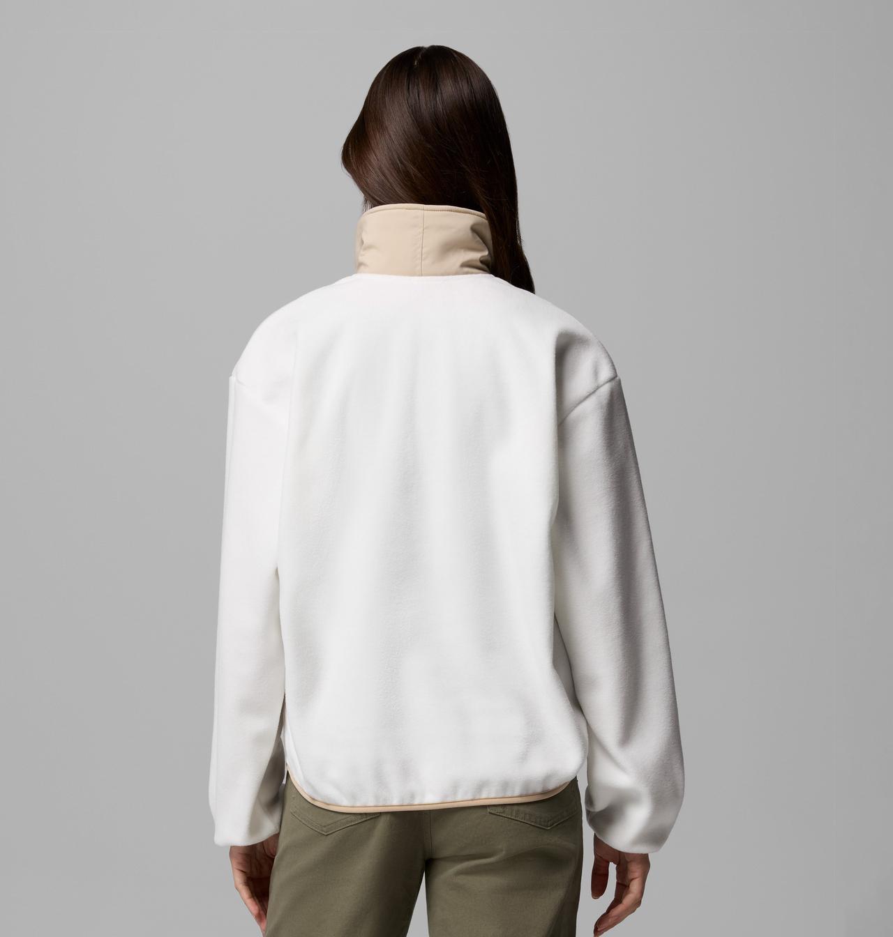 Womens Sequoia Grove™ 1/2 Zip Fleece-Sea Salt / Dark Stone-Model Back View