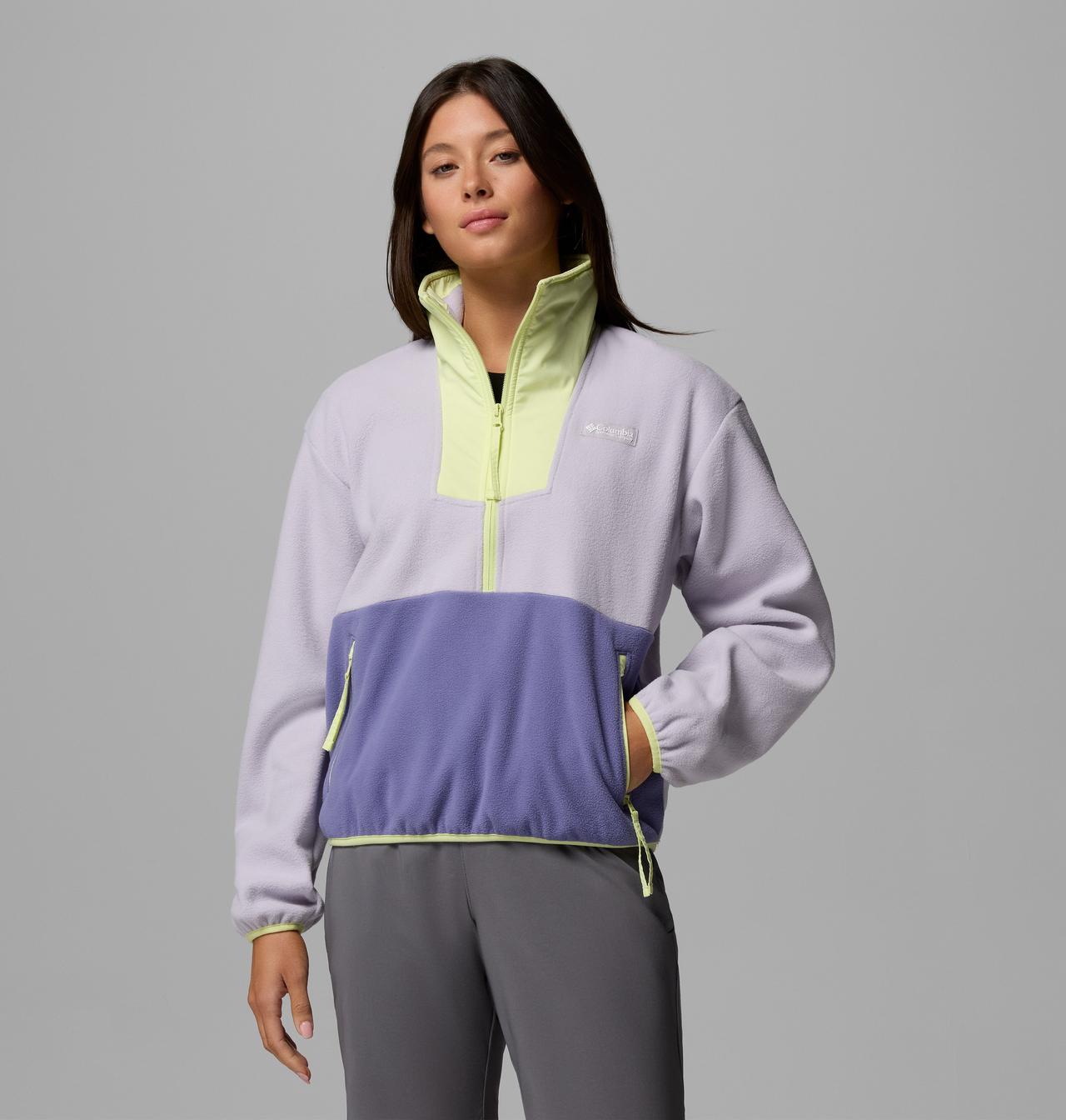 Womens Sequoia Grove™ 1/2 Zip Fleece-Lavender Pearl-Model Front View
