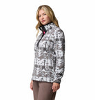 Columbia Womens Benton Springs Printed 1 / 2 Snap fleece in Cirrus Grey, side model view