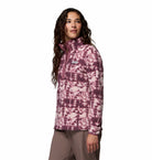 Columbia Womens Benton Springs Printed 1 / 2 Snap fleece in Antique Mauve, angled model view