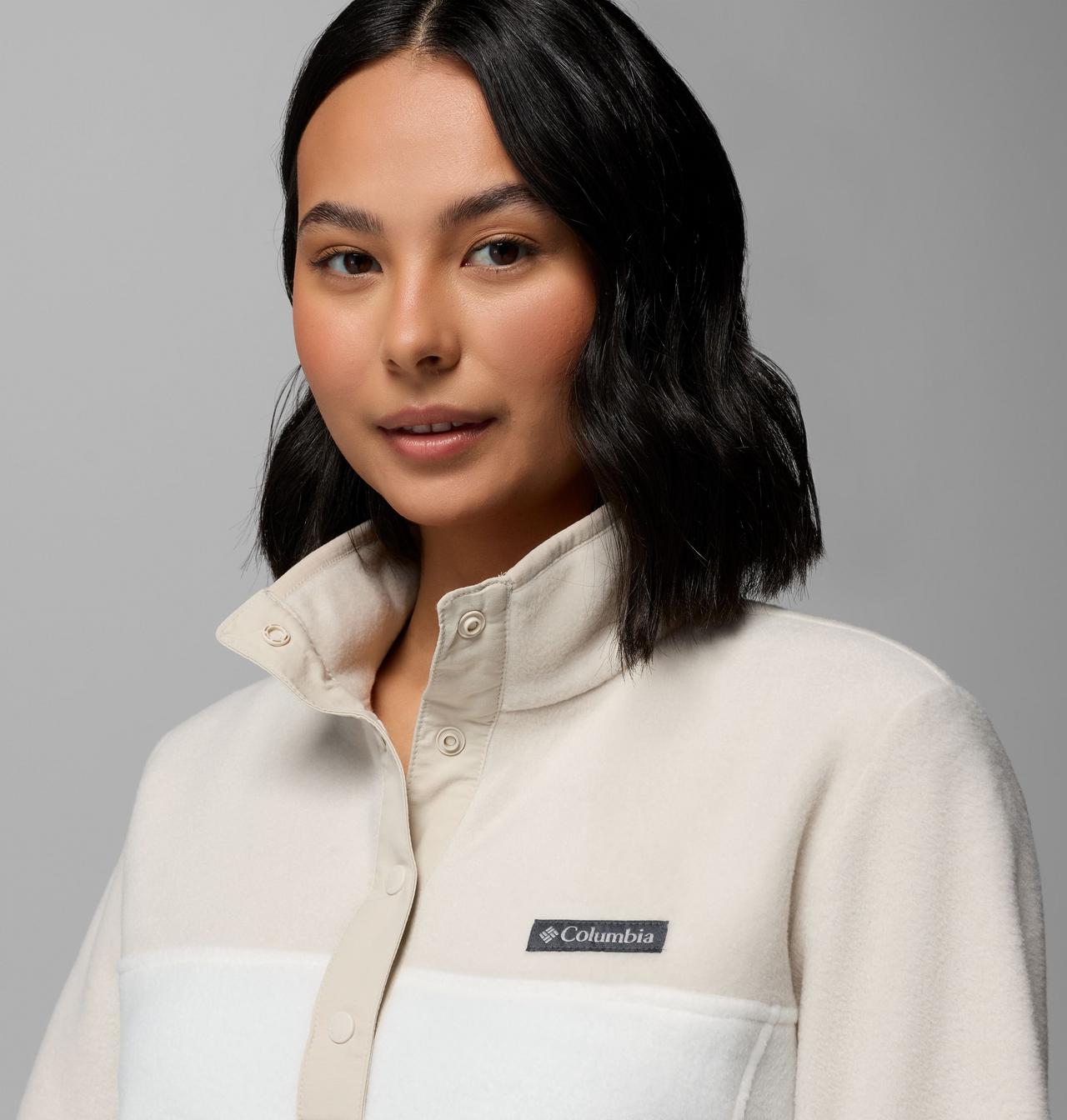 Womens Benton Springs™ 1/2 Snap Pull Over Ii-Sea Salt / Dark Stone-Zip Fastening View