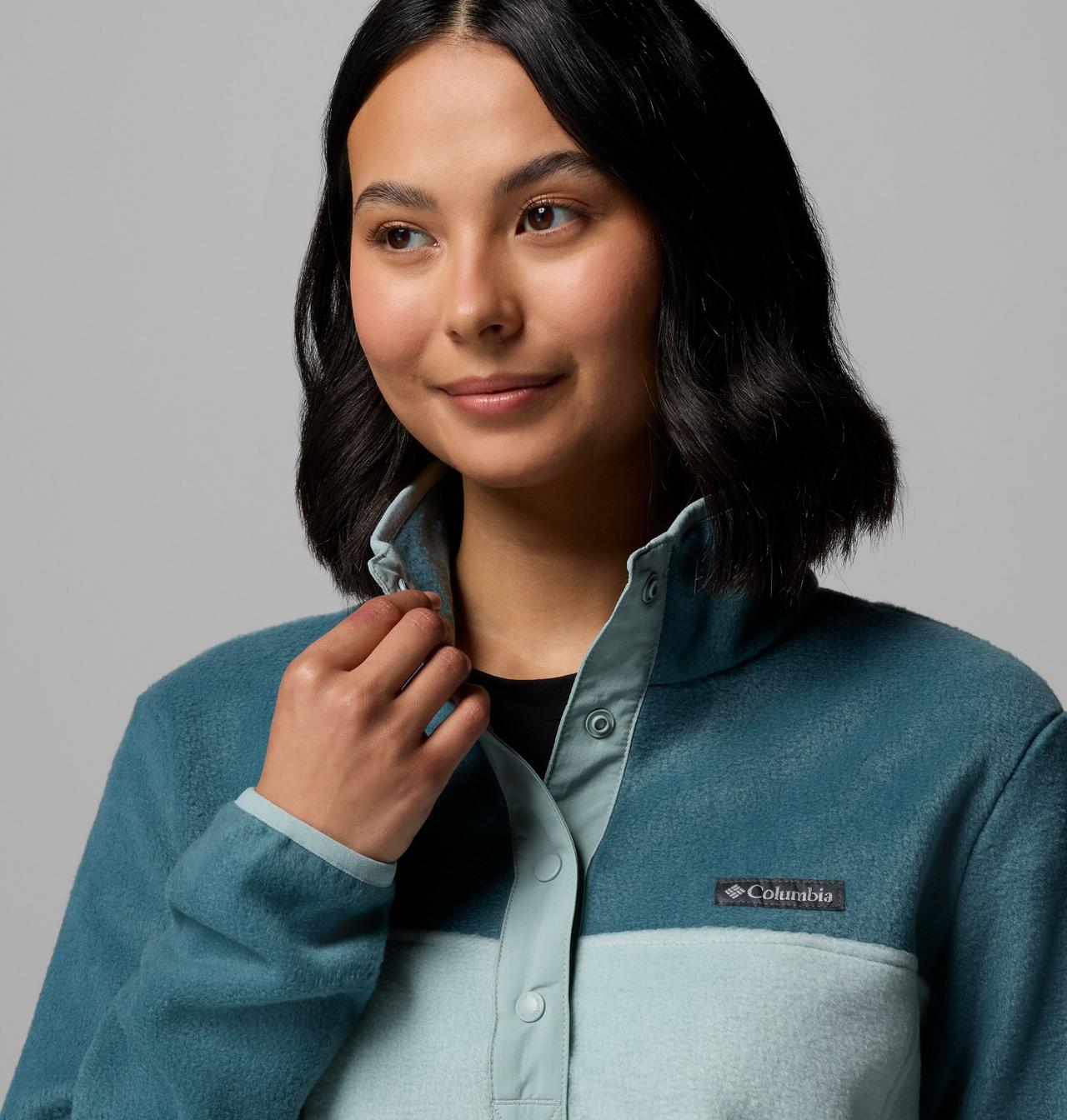 Womens Benton Springs™ 1/2 Snap Pull Over Ii-Crushed Blue-Snap Button View