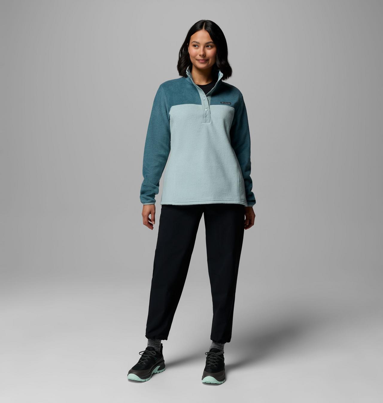 Womens Benton Springs™ 1/2 Snap Pull Over Ii-Crushed Blue-Model Full Front View