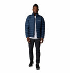 Columbia Mens Lake 22 II Down Jacket in Collegiate Navy, full body front view worn by model