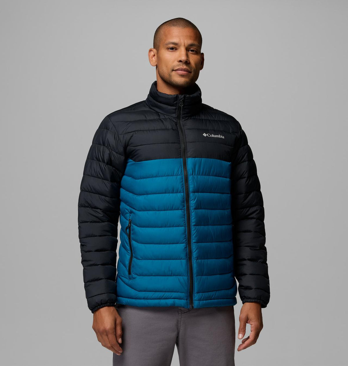 Columbia Men's Powder Lite II Jacket - Phoenix Blue / Black, front view