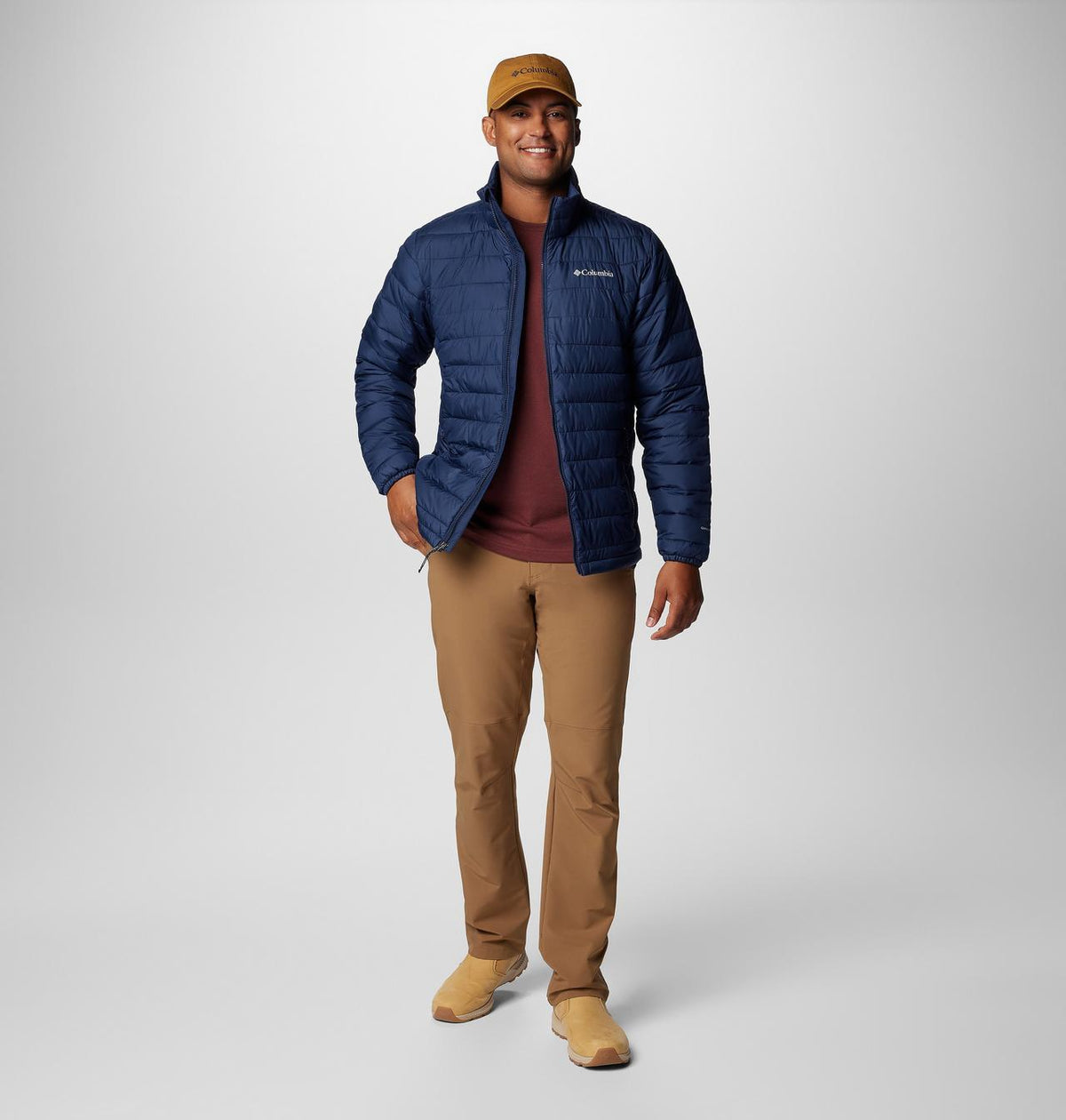Columbia Men's Powder Lite II Jacket - Collegiate Navy, model full front view