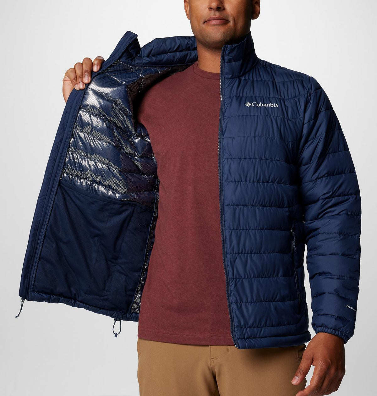 Columbia Men's Powder Lite II Jacket - Collegiate Navy, inside jacket view