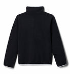 Columbia Boys Helvetia II Half Snap Fleece in Black City Grey, back view with fleece body and light trim at collar, cuffs and hem