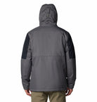 Gray jacket with black sleeves on a white background