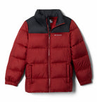 Columbia Boys Puffect II Puffer Jacket - Red Oxide/Black, front view