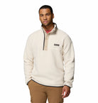 Columbia Mens Helvetia II Half Snap Fleece in chalk beige, front model view