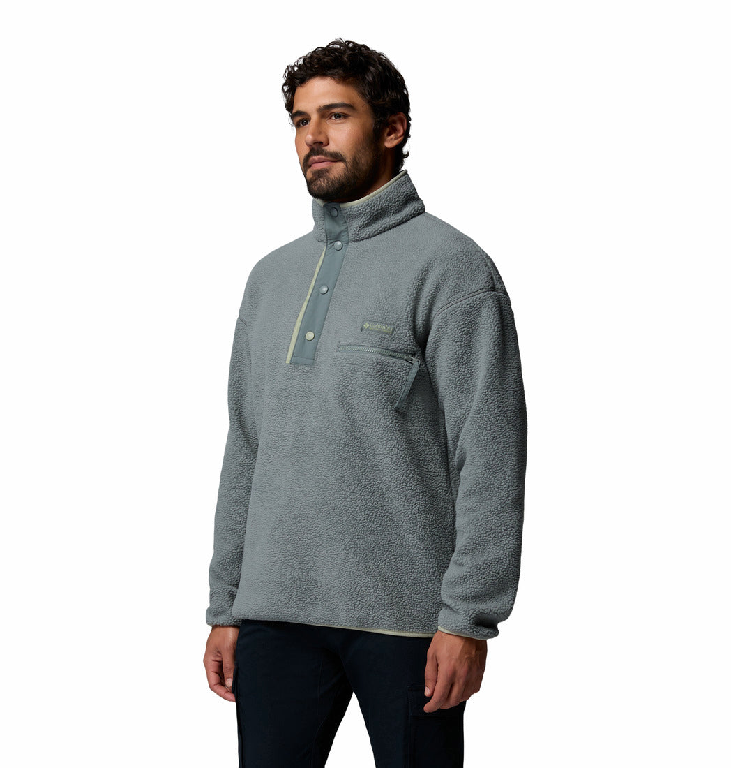 Columbia Mens Helvetia II Half Snap Fleece in Sedona Sage, angled model view
