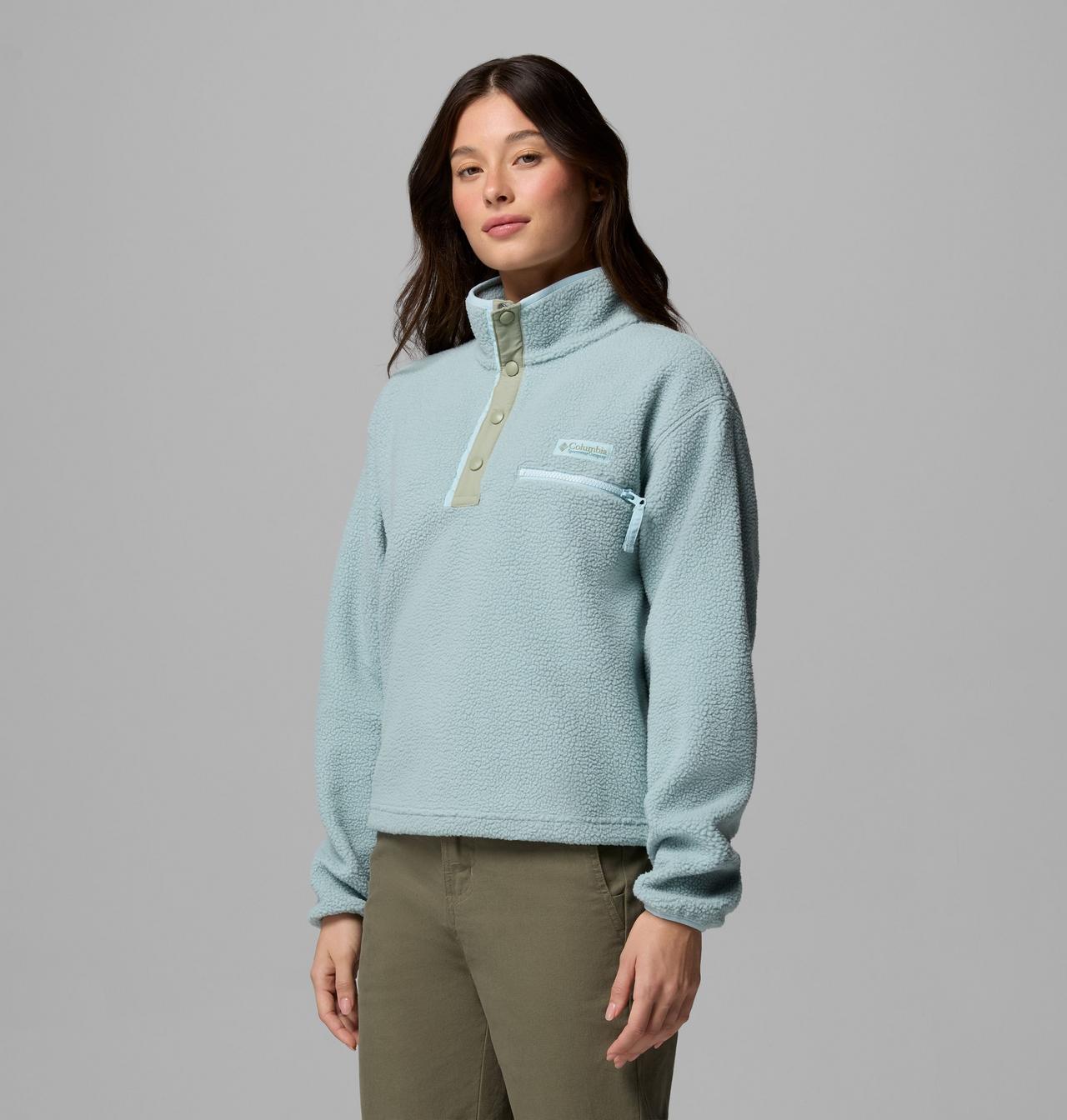 Womens Helvetia™ Ii Cropped Half Snap Fleece-Crushed Blue-Side View