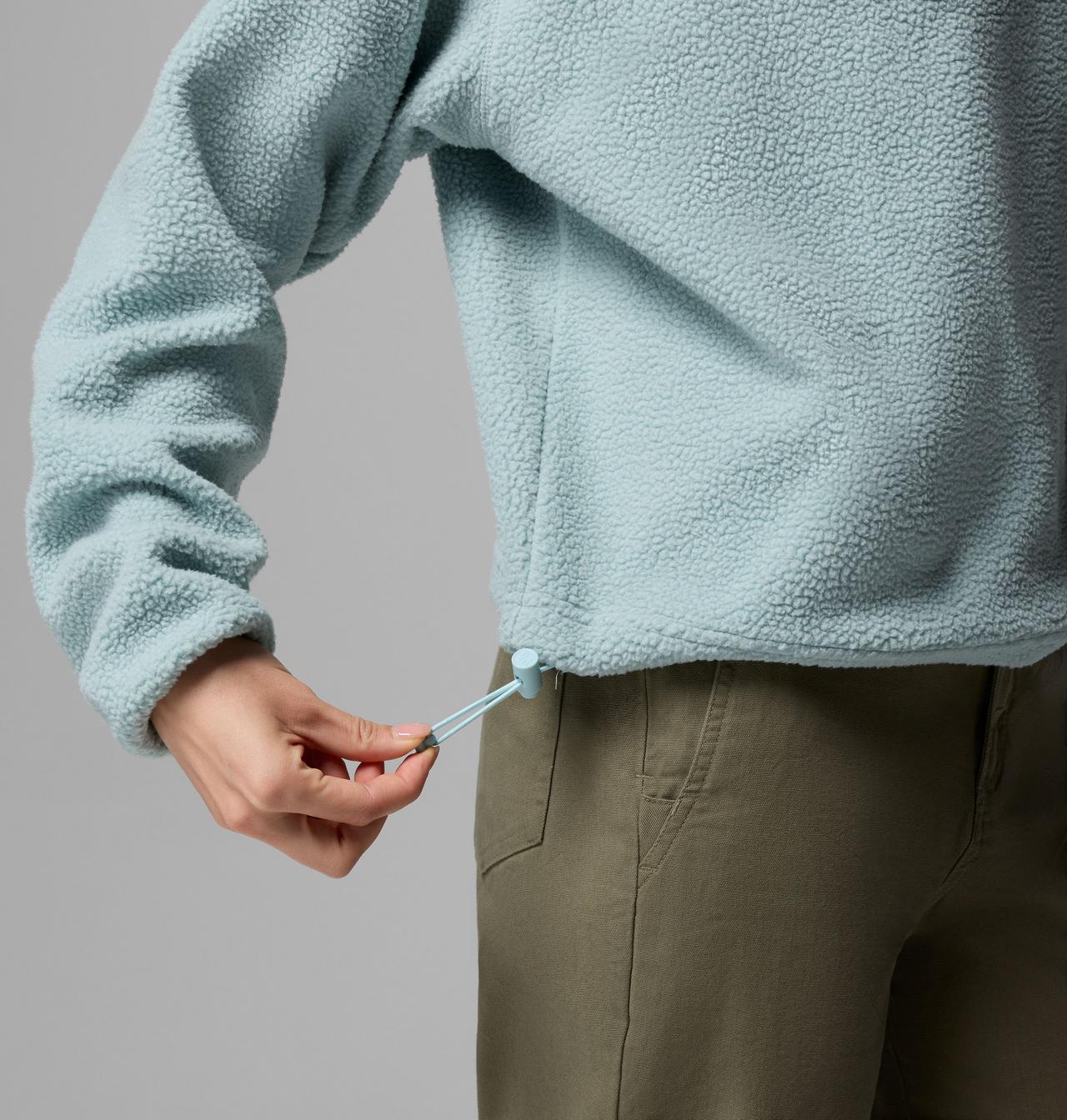 Womens Helvetia™ Ii Cropped Half Snap Fleece-Crushed Blue-Draw String View