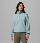 Womens Helvetia™ Ii Cropped Half Snap Fleece-Crushed Blue-Model Front View