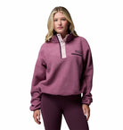Columbia Womens Helvetia II Cropped Half Snap Fleece in Antique Mauve, front model view