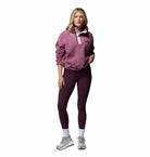 Columbia Womens Helvetia II Cropped Half Snap Fleece in Antique Mauve, full - length model view