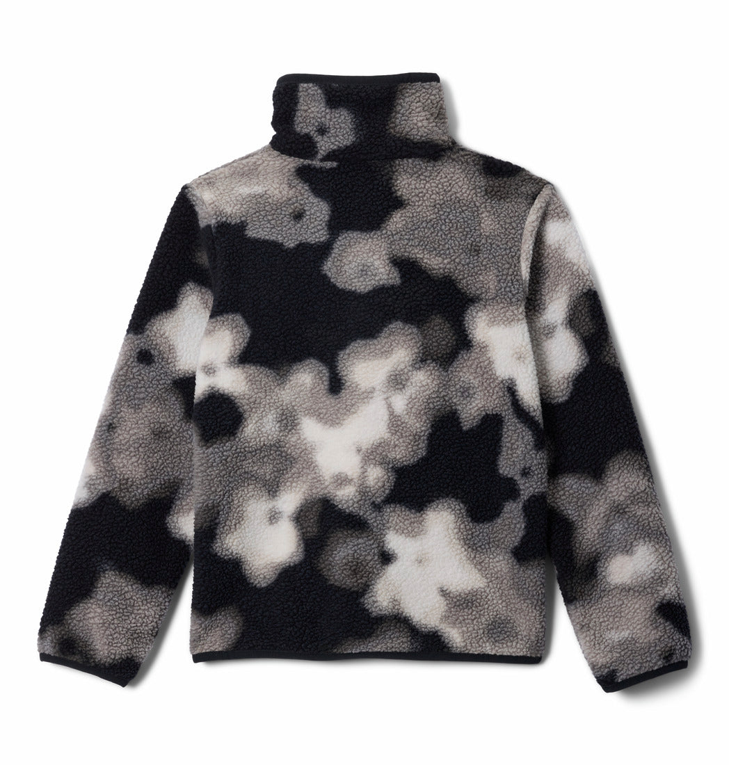 Columbia Boys Helvetia II Sherpa Half Snap Fleece - Black Dyeflower, back view