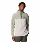 Columbia Mens Steens Mountain Half Snap II fleece in Dark Stone Safari, front model view