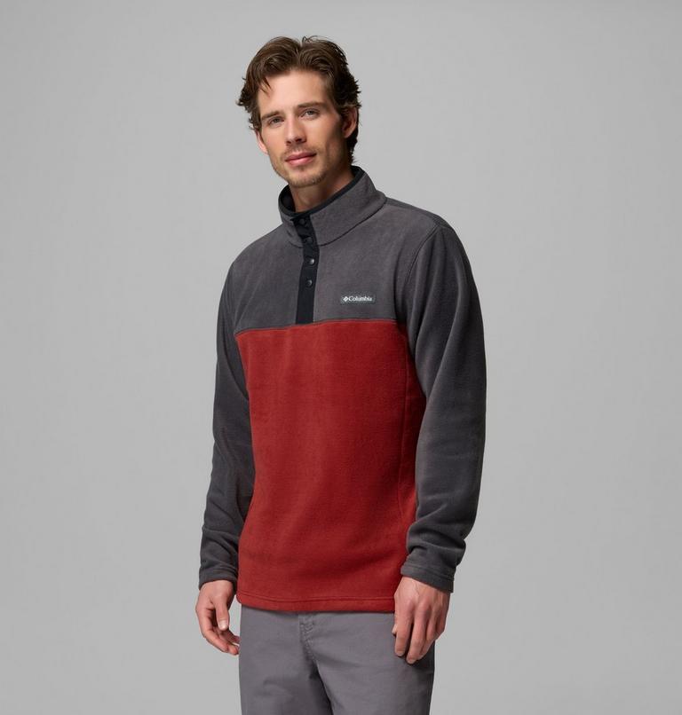 Columbia Men's Steens Mountain II Half Snap Fleece - Red Oxide / Shark, additional model view