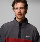 Columbia Men's Steens Mountain II Half Snap Fleece - Red Oxide / Shark, additional model view 2