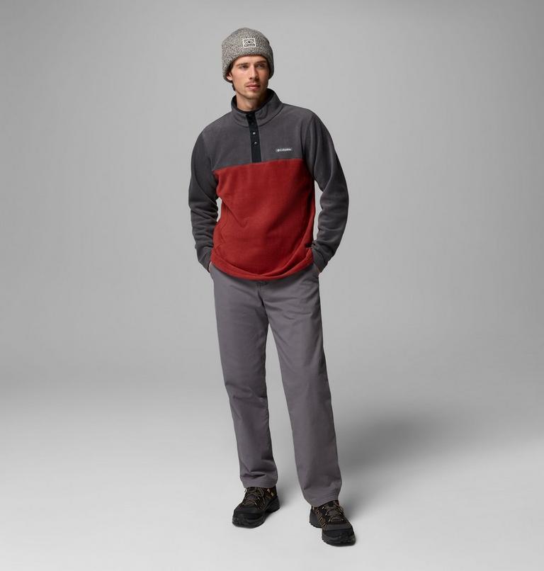 Columbia Men's Steens Mountain II Half Snap Fleece - Red Oxide / Shark, full-length model view