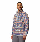 Columbia Mens Helvetia II Printed Half Snap Fleece in Sea Salt Retro, angled model view