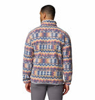 Columbia Mens Helvetia II Printed Half Snap Fleece in Sea Salt Retro, back view