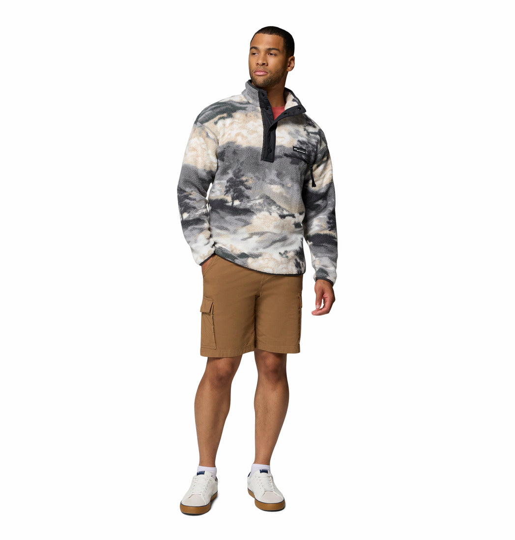 Columbia Mens Helvetia II Printed Half Snap Fleece in Shark Dreaming, full - length model view