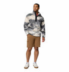 Columbia Mens Helvetia II Printed Half Snap Fleece in Shark Dreaming, full - length model view