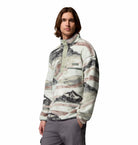 Columbia Mens Helvetia II Printed Half Snap Fleece in Sedona Sage Sum, angled model view